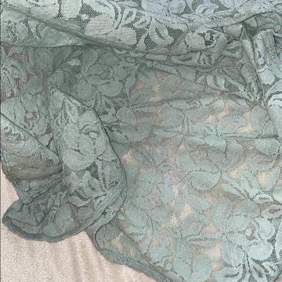 Free People Sheer Mint Green Floral Lace Mini Dress | Sz M - Picture 5 of 6